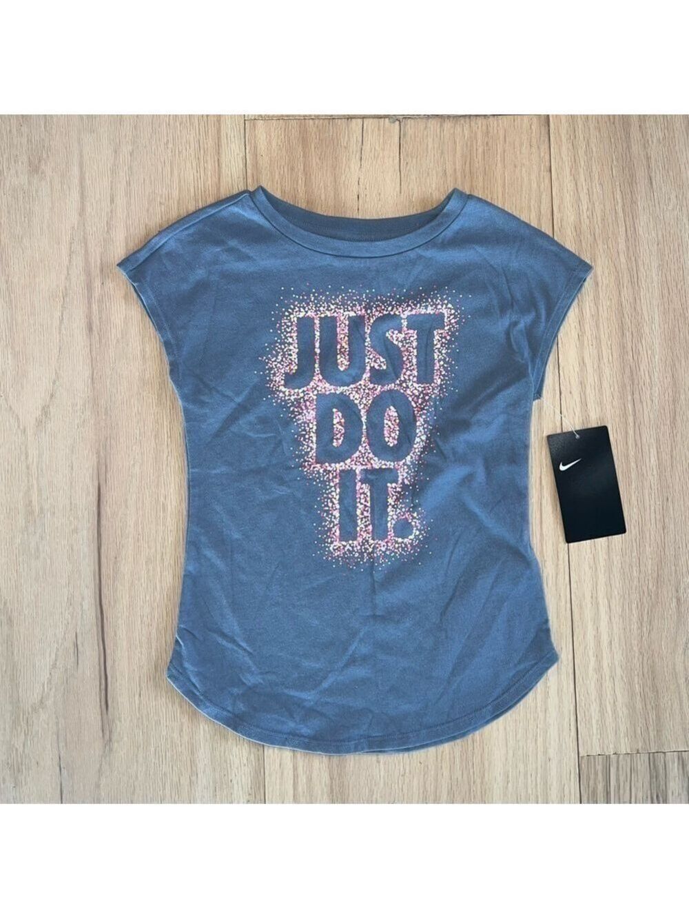 Girls Nike Just Do It Short-Sleeve Tee-Shirt Lilac-Blue 4-5 Years NWT